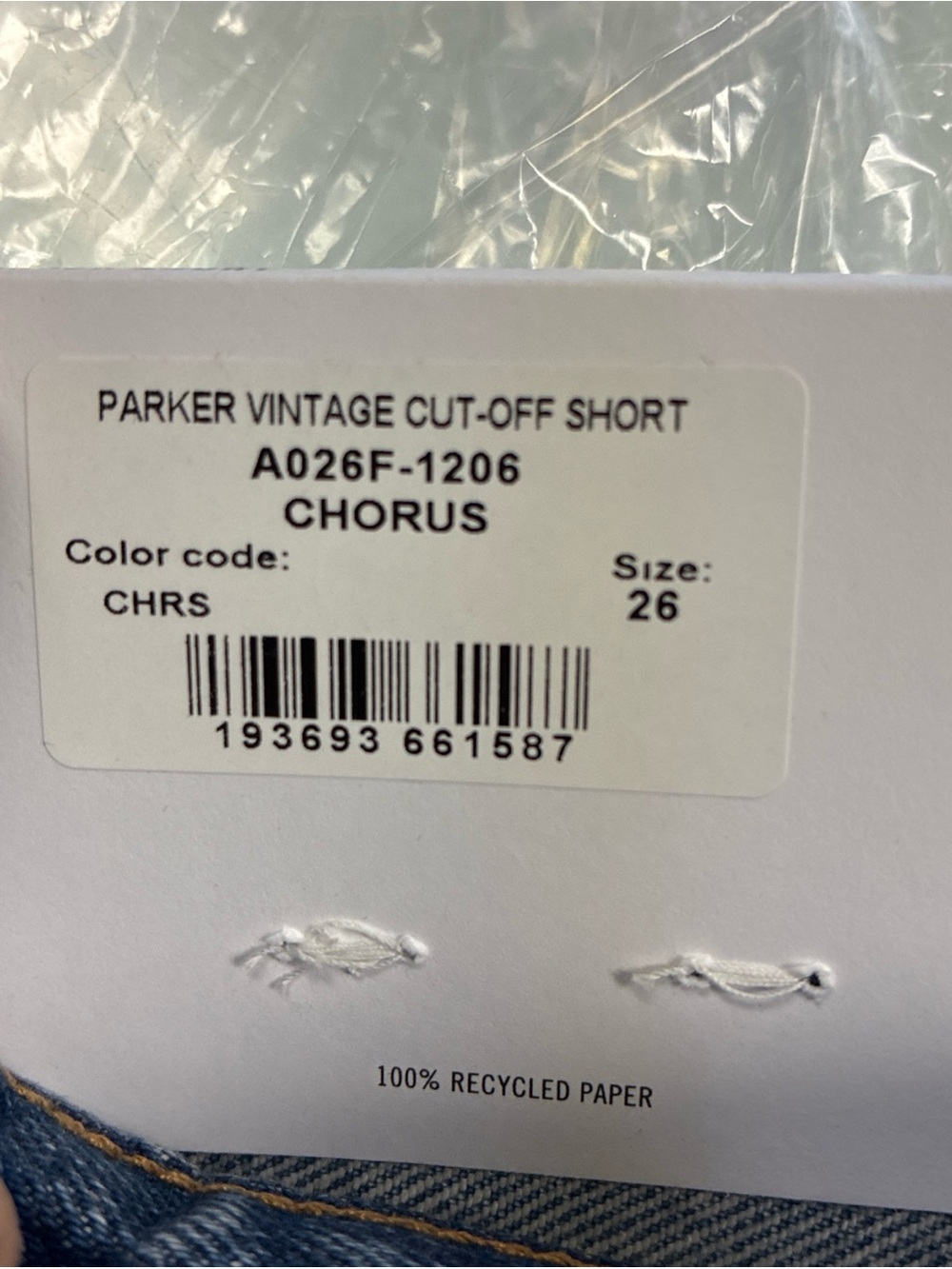 AGOLDE Parker High Rise Denim Cut Off Shorts Light Wash Blue Cotton SZ 26 NWT - Picture 8 of 16